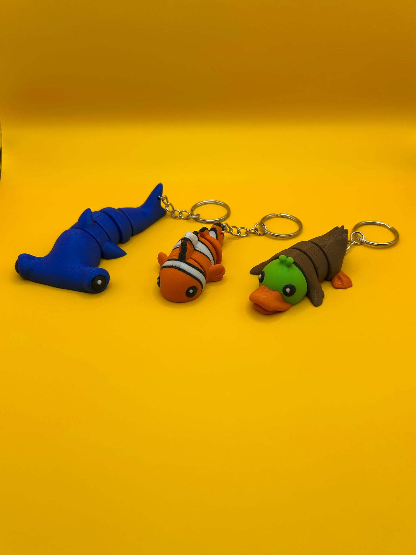 Water creatures articulated keychains or magnets