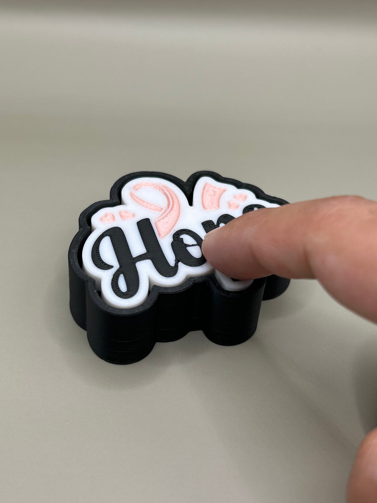 3D printed Breast cancer awareness “HOPE” fidget clicker