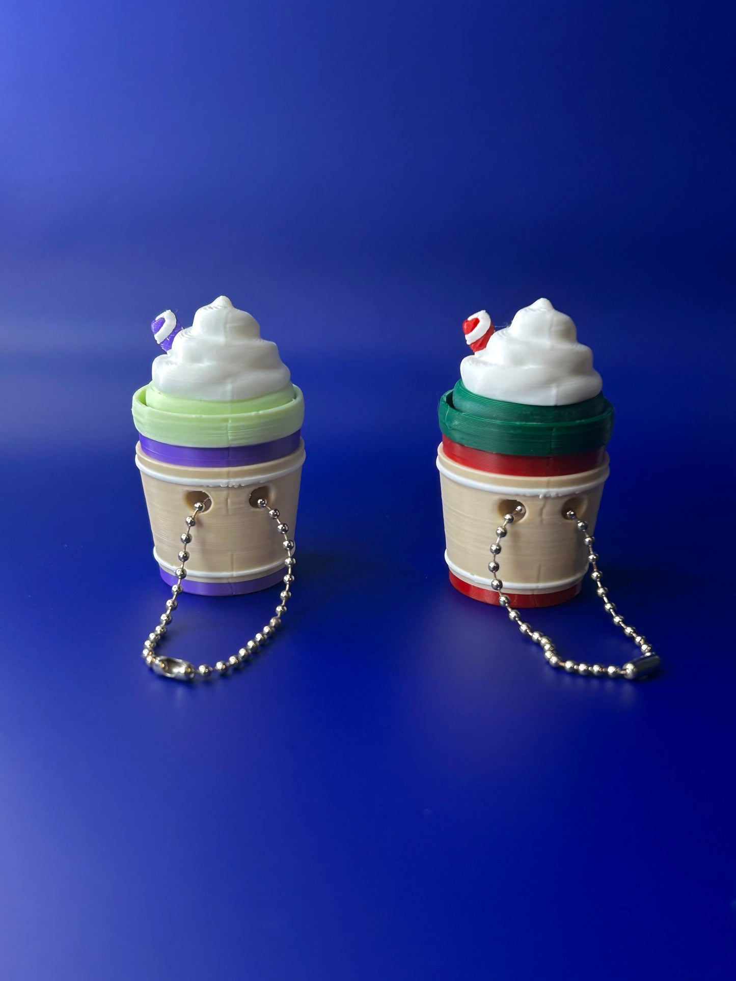 Candy and peppermint 3D printed cupcake fidget clicker combo