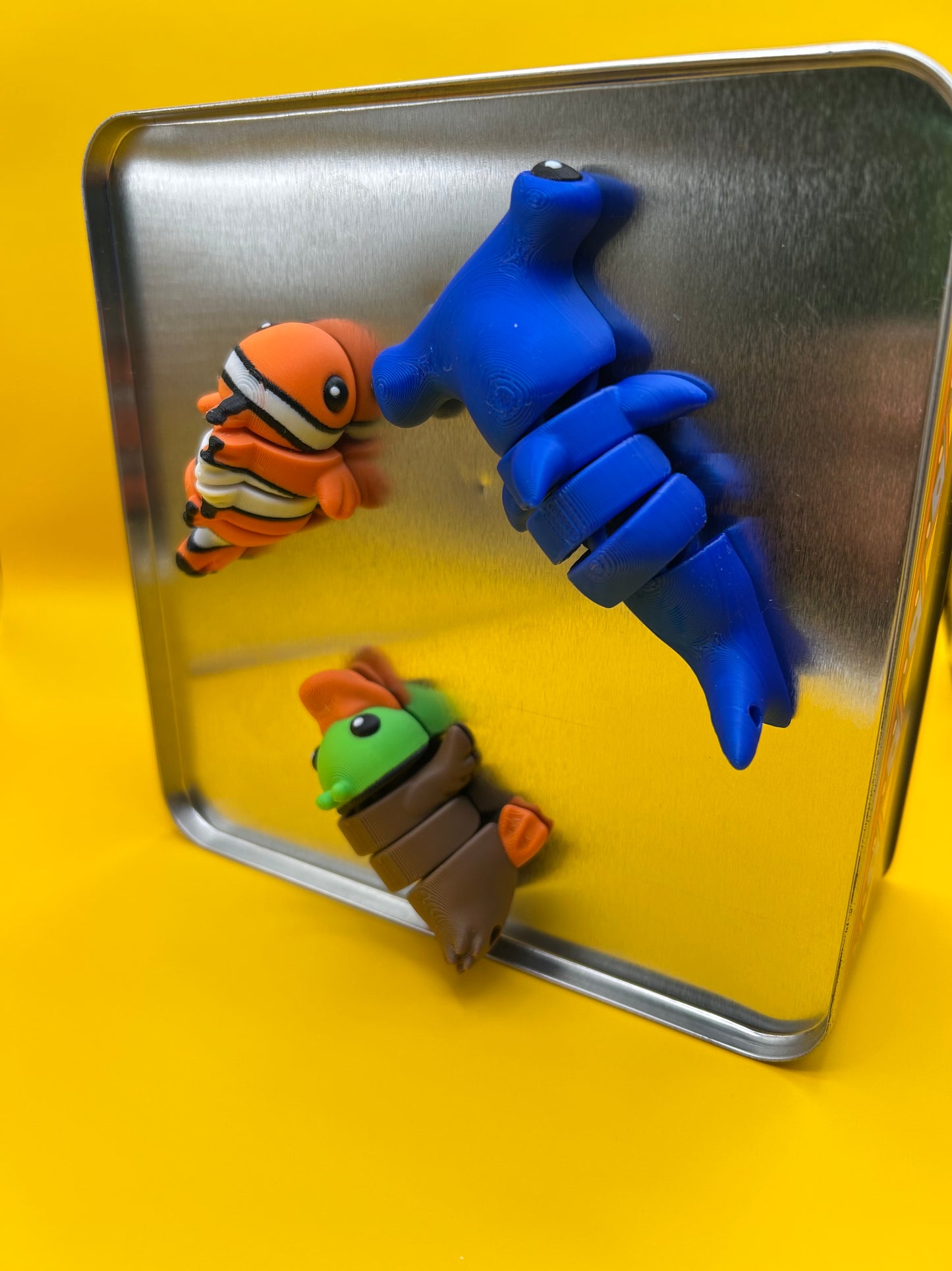 Water creatures articulated keychains or magnets
