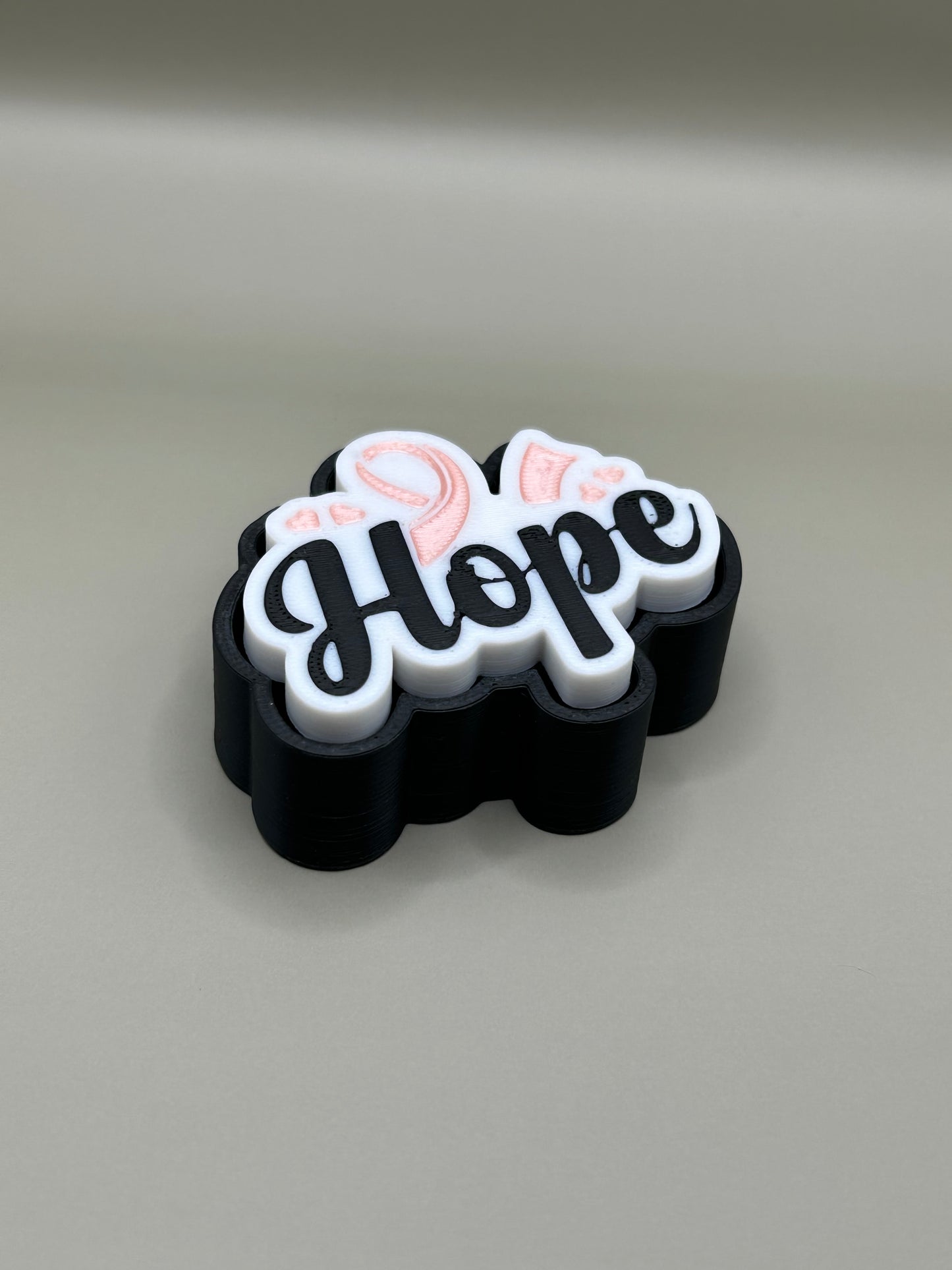 3D printed Breast cancer awareness “HOPE” fidget clicker