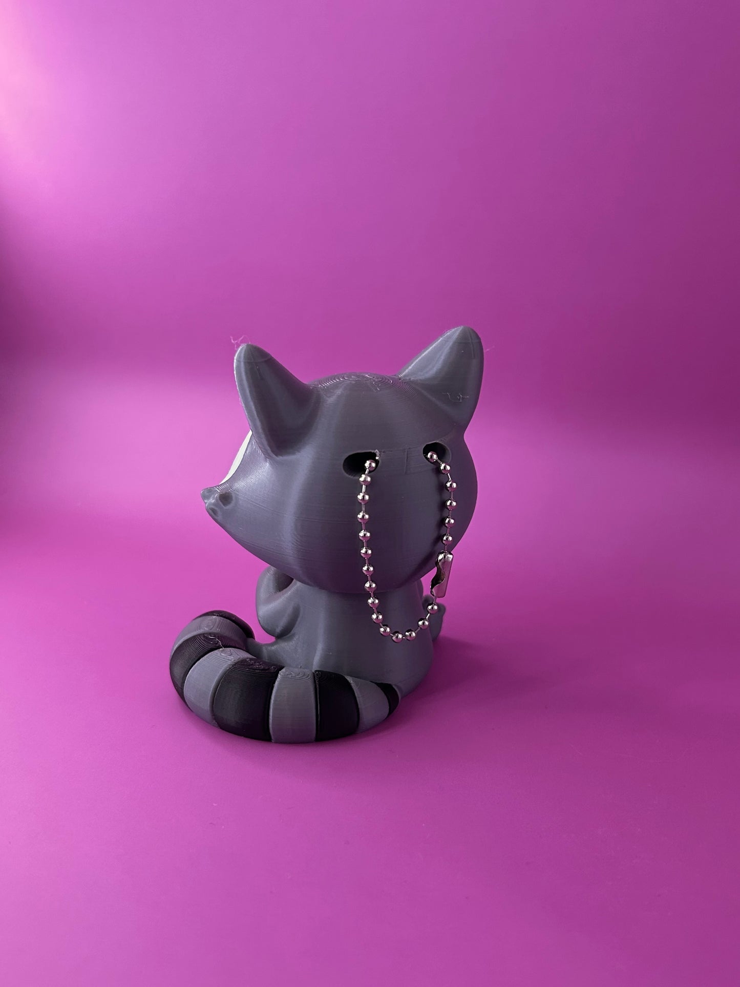 Large raccoon fidget clicker keychain