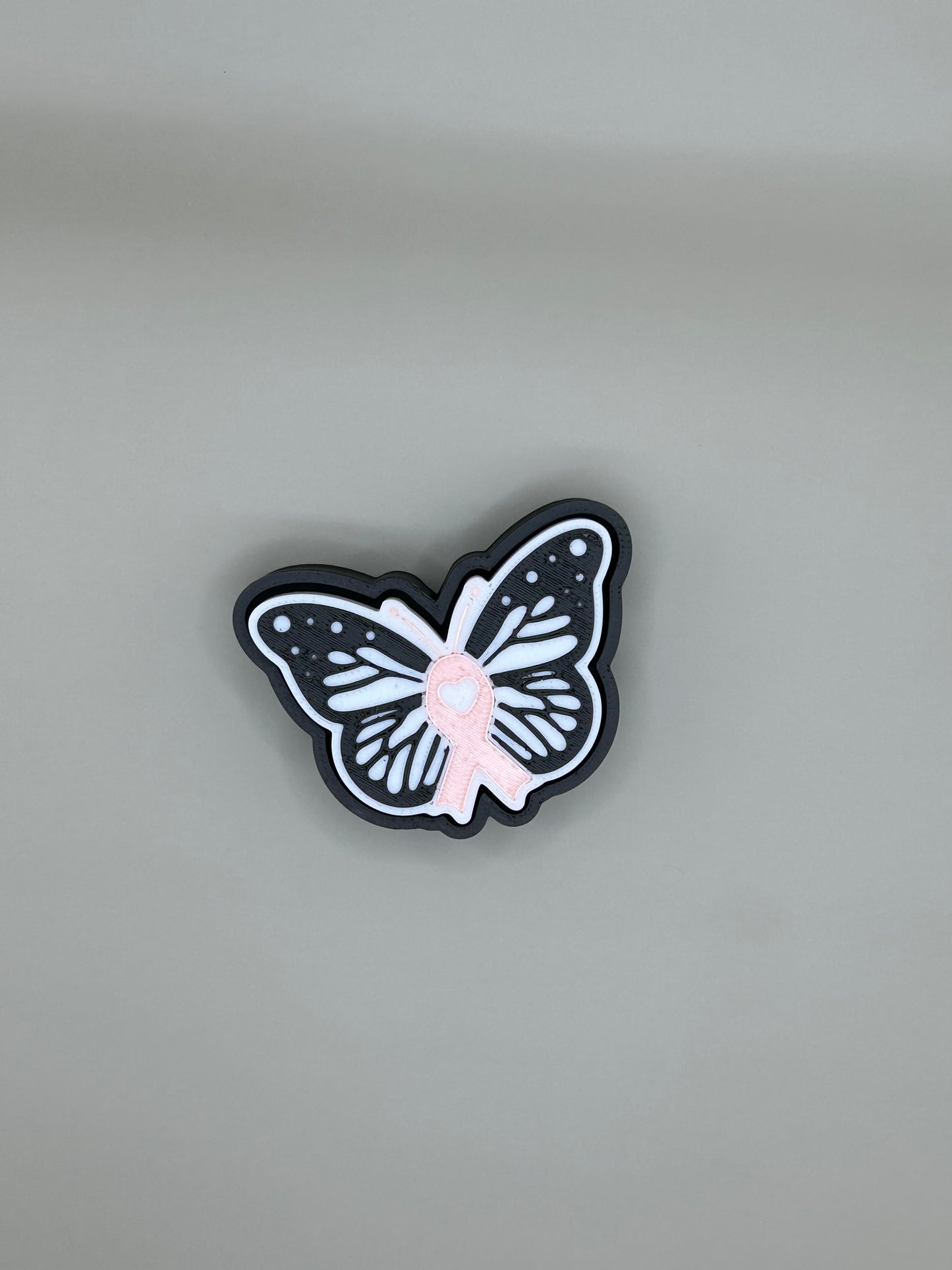 3D printed Breast cancer awareness butterfly fidget clicker