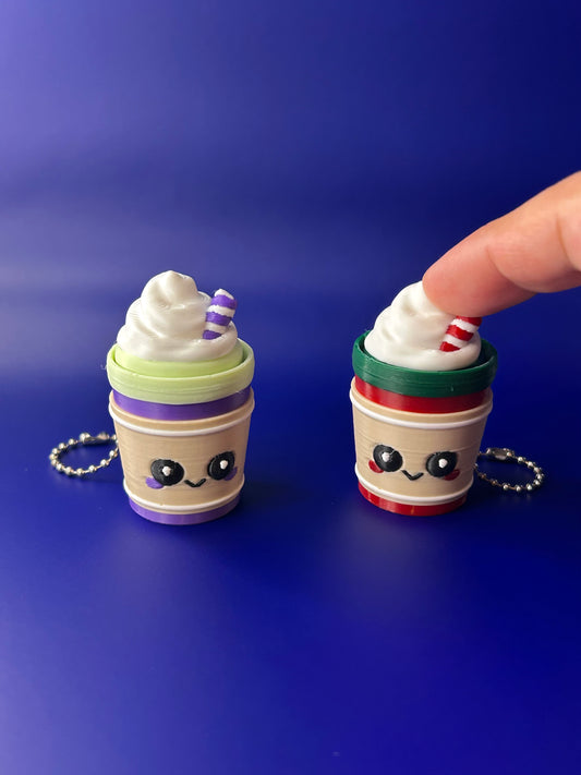 Candy and peppermint 3D printed cupcake fidget clicker combo